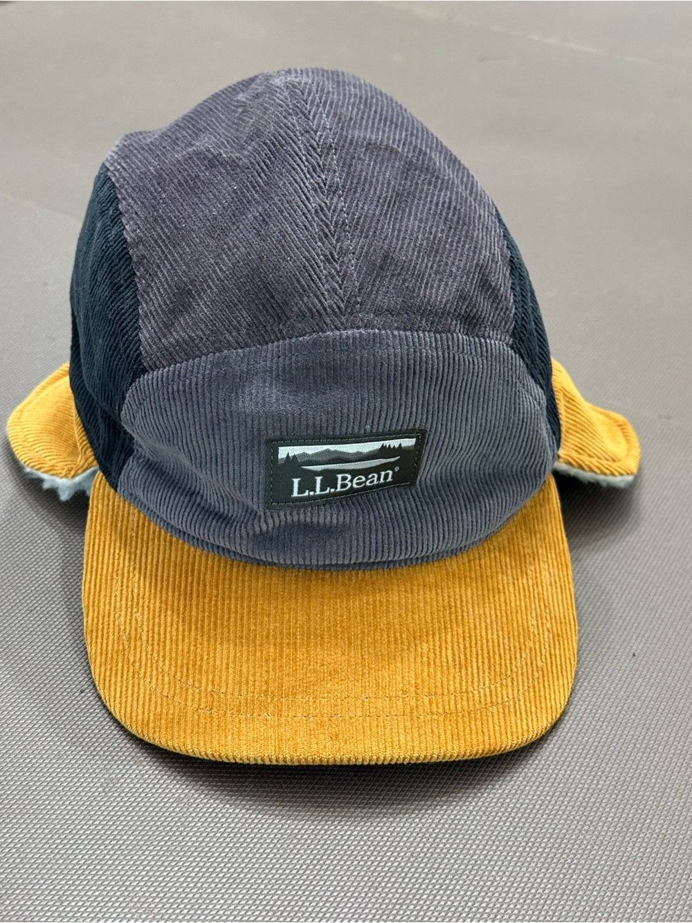 L.L. Bean Kids' Corduroy Trapper Hat Sherpa Lined Color Block Warm S/M